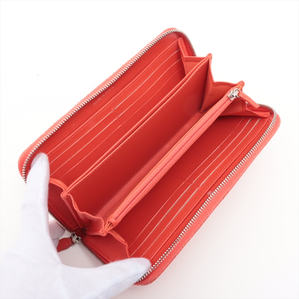 CHANEL マトラッセ ラムスキン ラウンドジップ レッド正規品保証2040