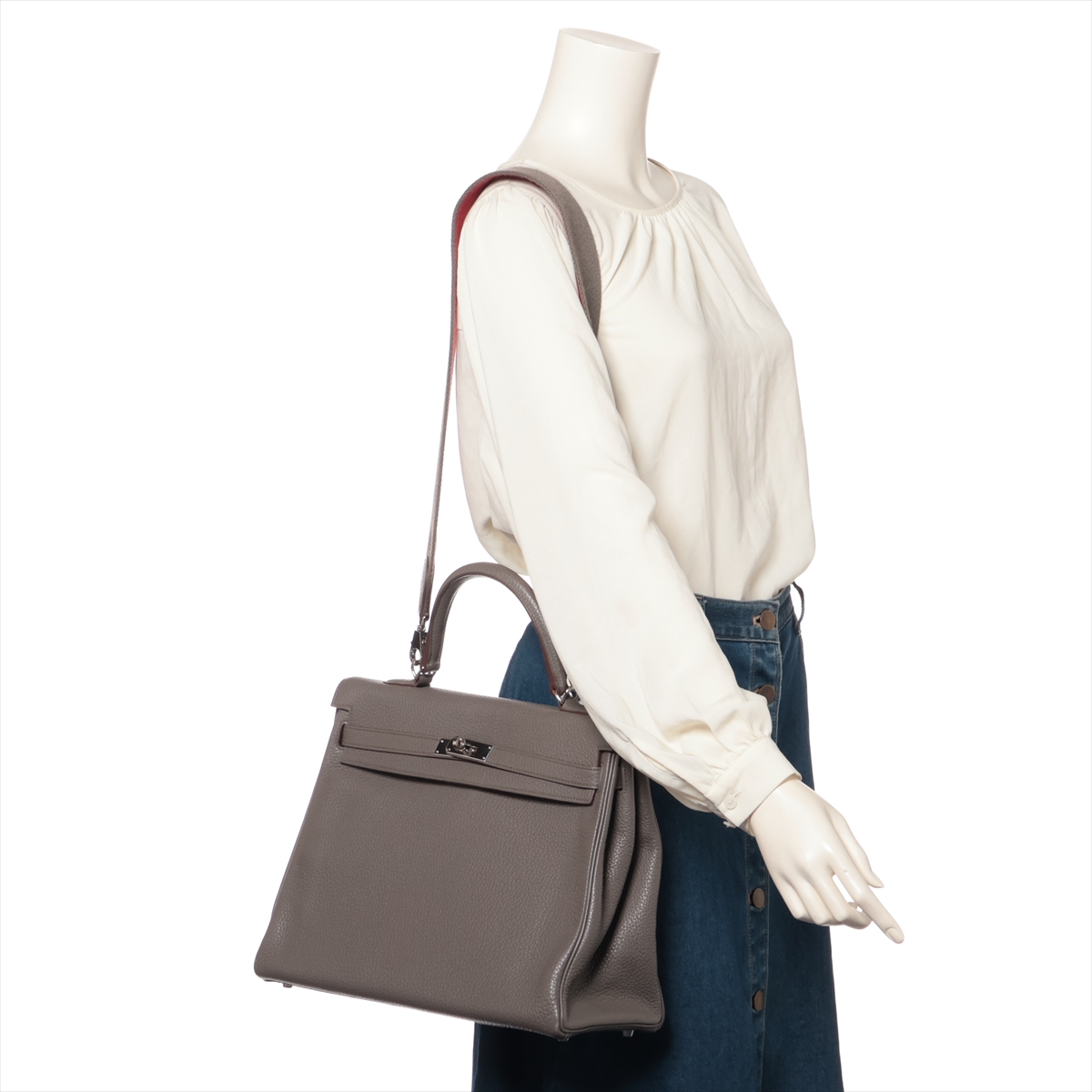 エルメス ケリー35 アマゾン トリヨンクレマンス エタン シルバー金具  