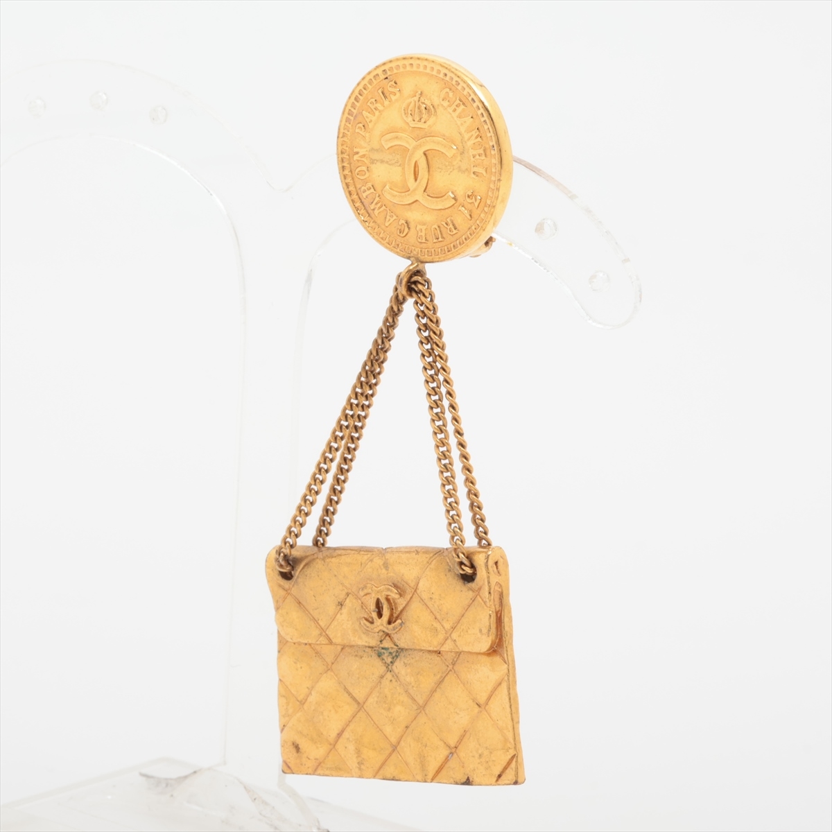 CHANEL シャネル ヴィンテージ マトラッセ イヤリング 片方のみ ゴールド