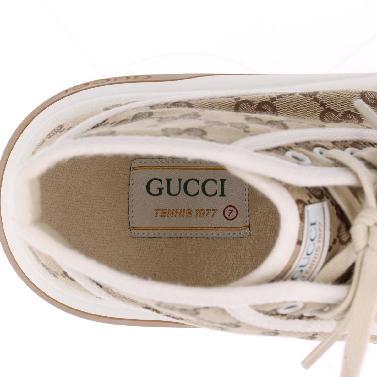 Gucci TENNIS 1977 canvas High-top Sneakers US7 Men's Beige x