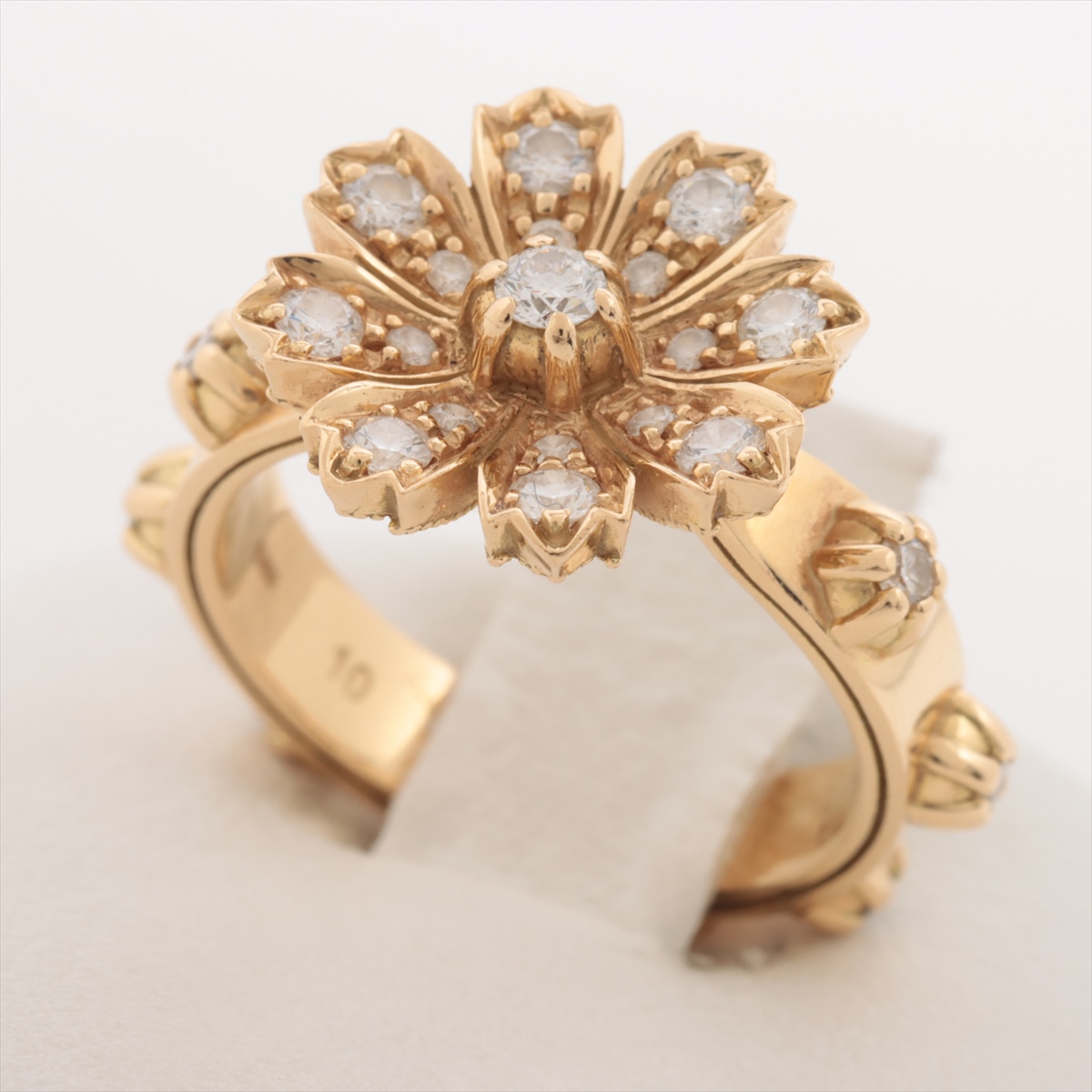 グッチ フローラ ダイヤ リング 750(YG) 7.2g 10 A3101246｜中古  