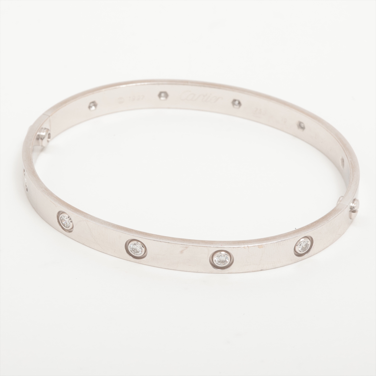 プラダ　2JB357 三角プレート　ブレスレット　サイズS PRADA Triangle Logo Bracelet - Silver Tone, Size Small (S