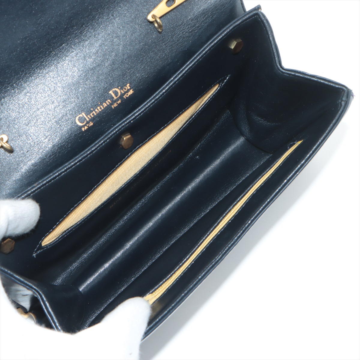 クリスチャンディオール ヴィンテージ CDロゴ レザー ショルダーバッグ  