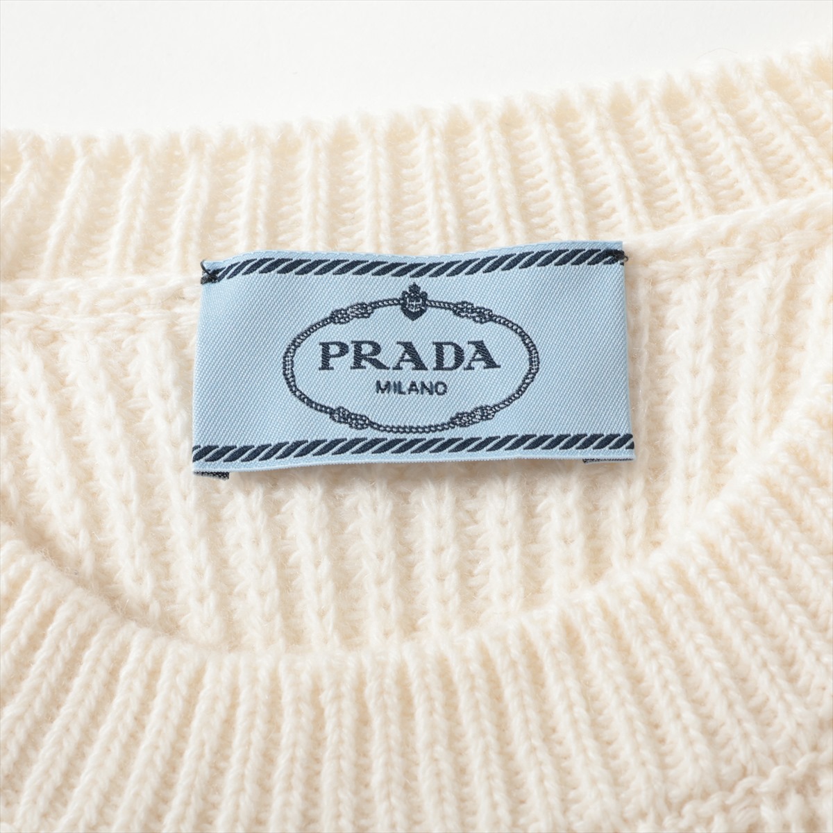 独特な店 Knit Cashmere & Wool 22SS Prada 40 eBay | P24S1I White Ladies' トップス