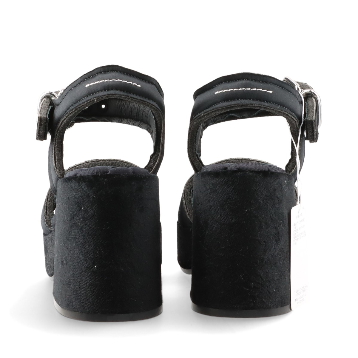 MM6 Satin Sandals 36 Ladies' Black quilting Strap Thick