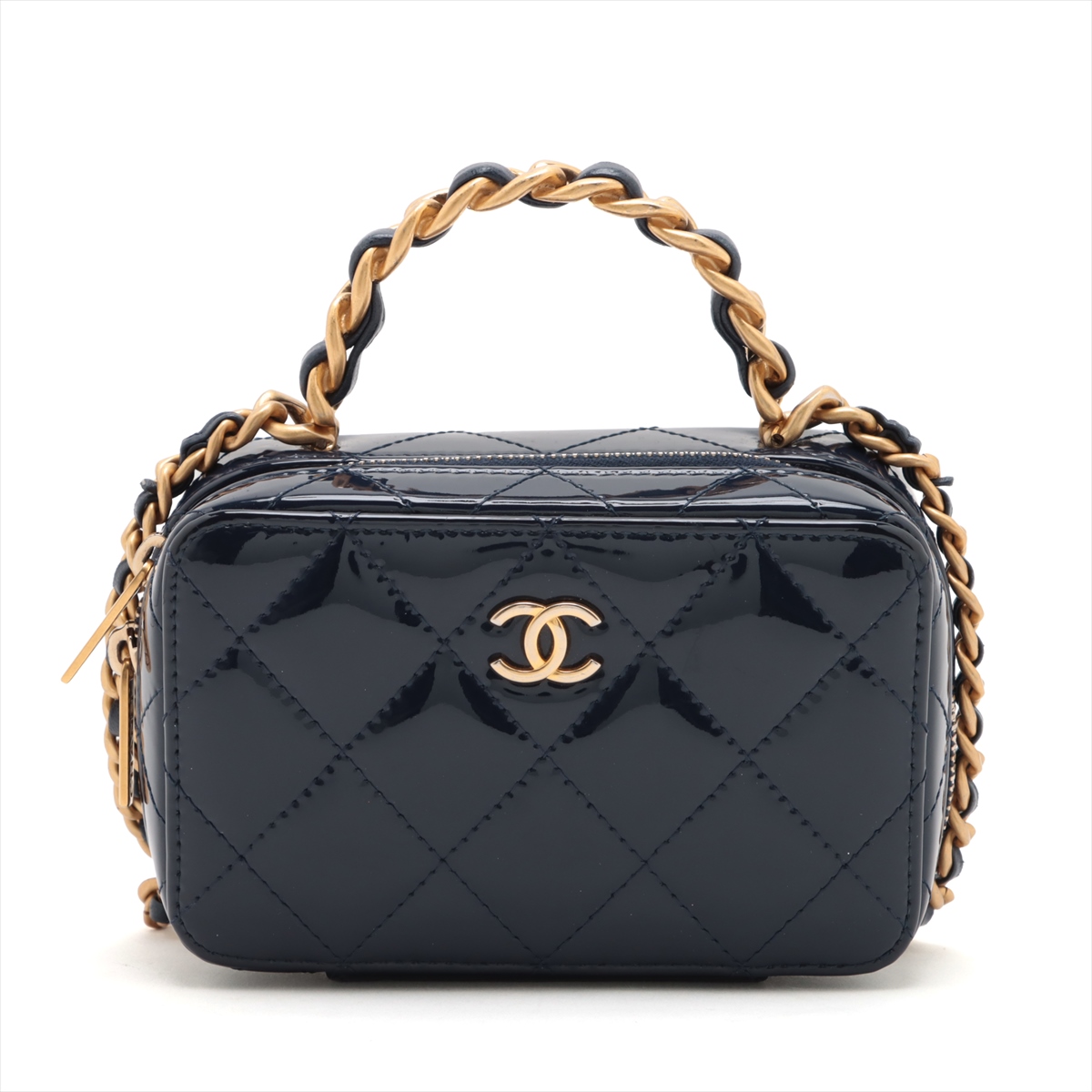 CHANEL シャネル ブラック パテントレザー ショルダーバッグ バニティ