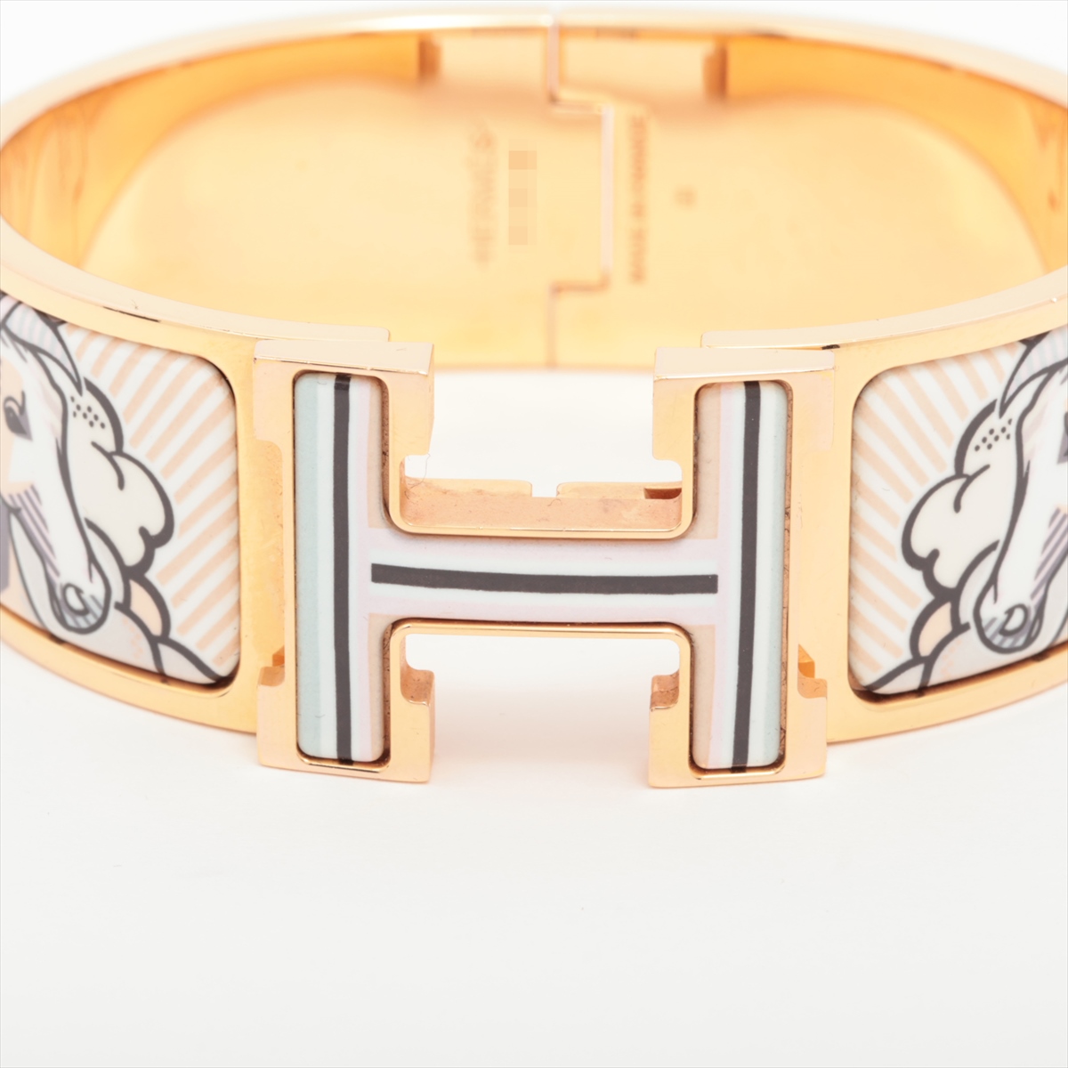 HERMES エルメス H ロゴ バングル GP クリッククラックGM