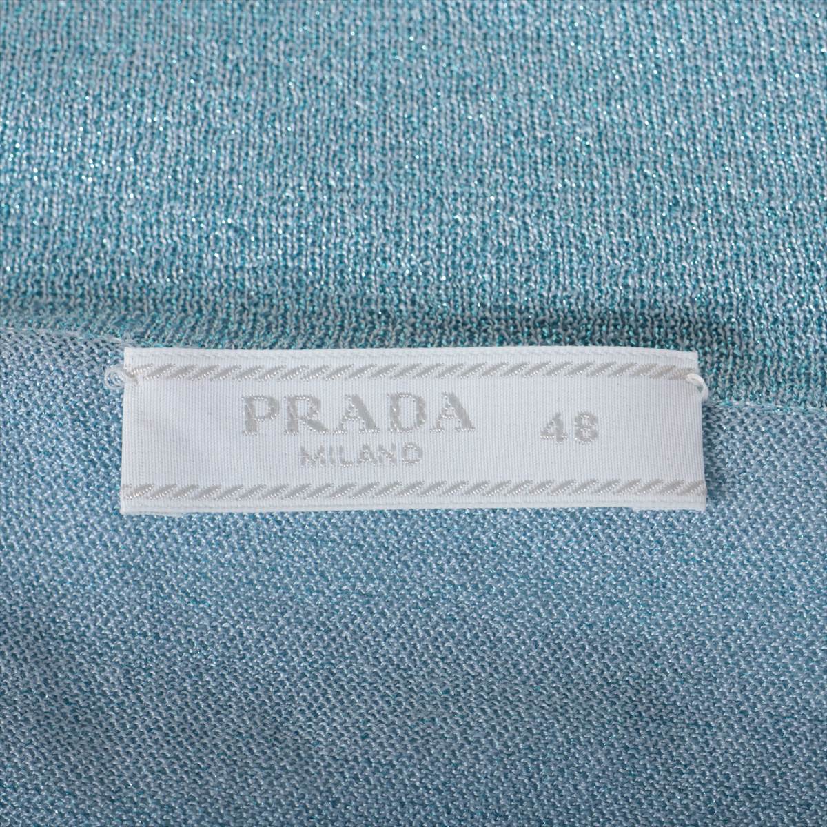PRADA ライトブルーポロシャツ 中古・古着通販】PRADA (プラダ) ボンティングニットポロシャツ