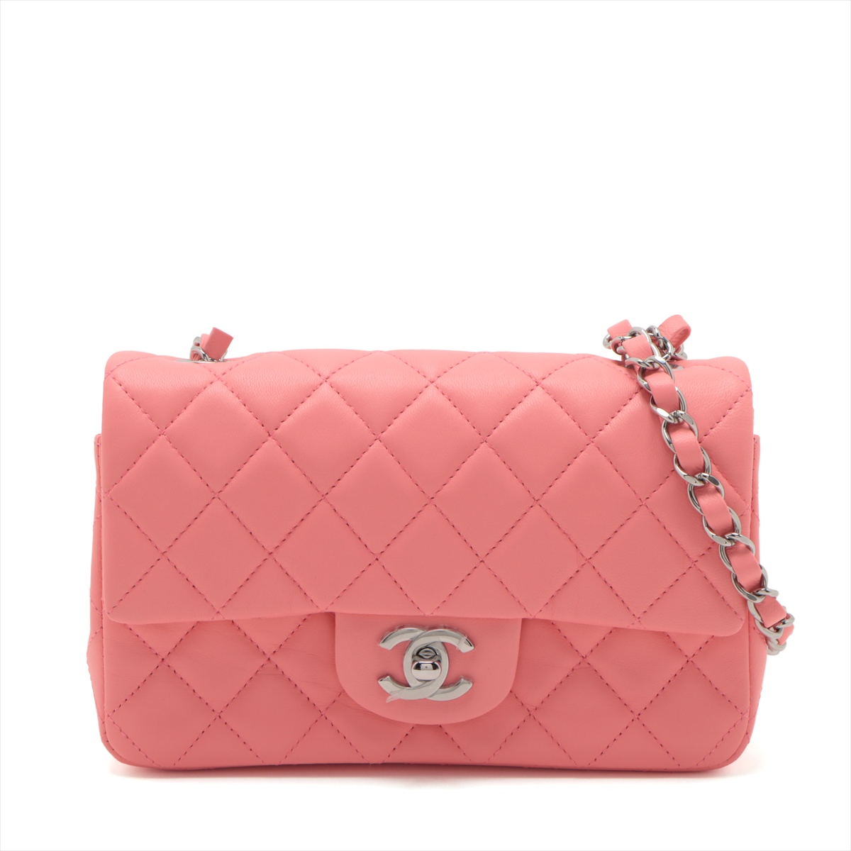CHANEL Matelasse Chain Shoulder Bag Leather Black Vintage