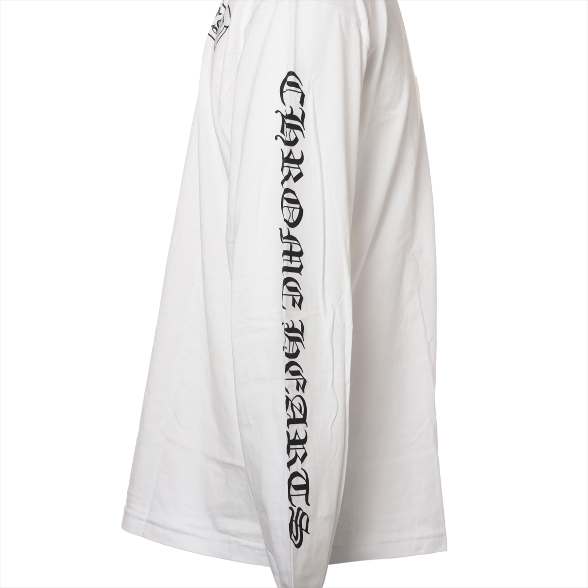 国内即発♪CH◆レター ロゴ ブラック/ホワイト ロンＴ クロムハーツ ロングTシャツ コットン サイズL ホワイト 袖ロゴ