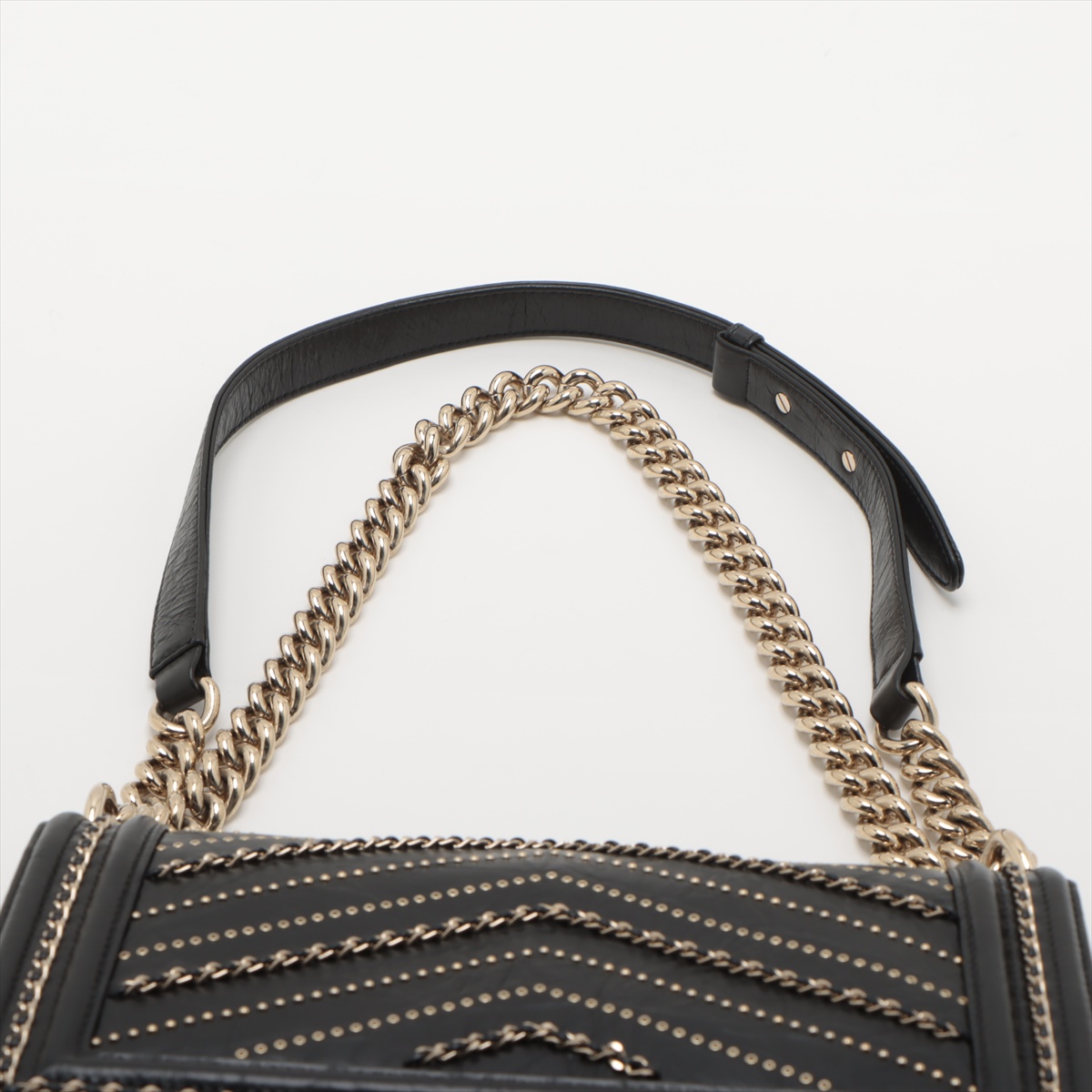 シャネル ボーイ ファブリック ショルダーバッグ CHANEL - シャネル CHANEL ボーイシャネル チェーン ショルダー