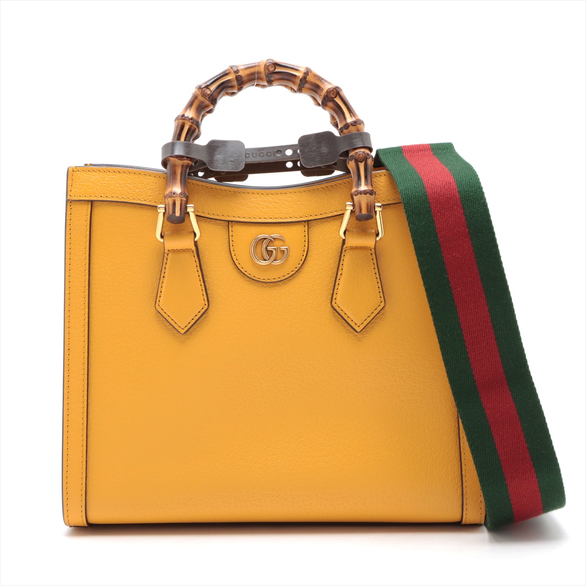 【希少】GUCCI グッチ バンブー ハンドバッグ イエロー レザー グッチ バンブー｜イエロー(黄色)｜中古ブランド品・ブランド