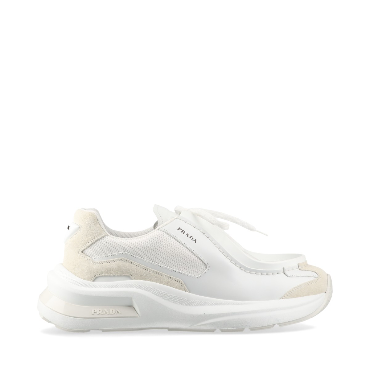 中古】経堂) プラダ PRADA システム スニーカー 2EG424 レザー