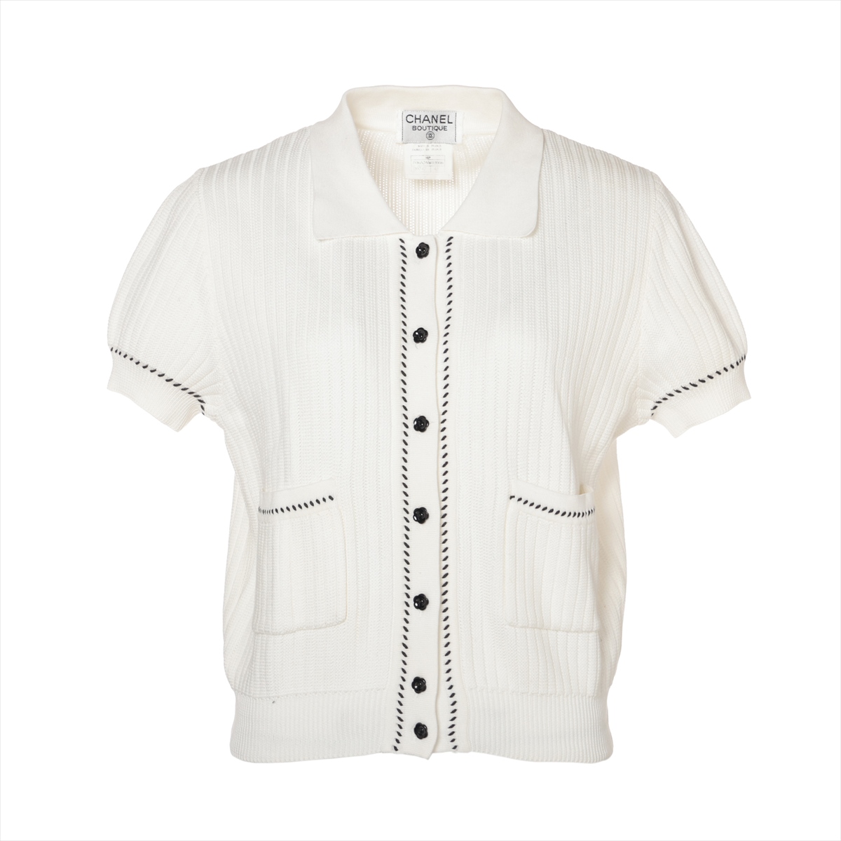 CHANEL BOUTIQUE ホワイト 半袖ポロシャツ CHANEL BOUTIQUE ホワイト 半袖ポロシャツ