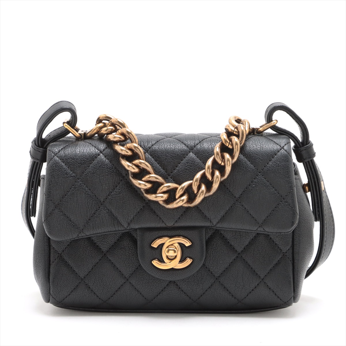 新品 CHANEL ブローチ マトラッセバッグ 黒 ブラック