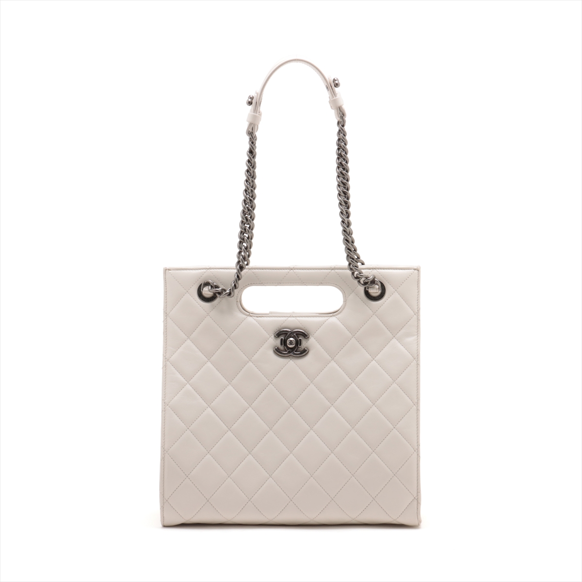CHANEL ホワイトレザー トートバッグ CHANEL ホワイトレザートートバッグ
