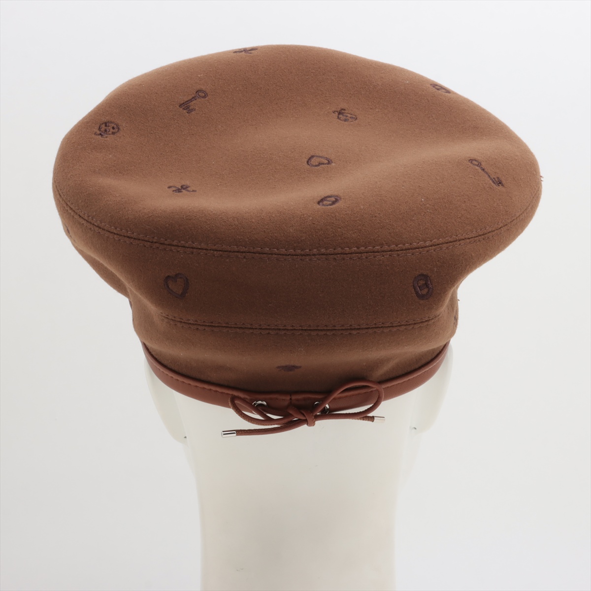 エルメス ベレー帽 56 カシミヤ ブラウン ZZ021054｜中古
