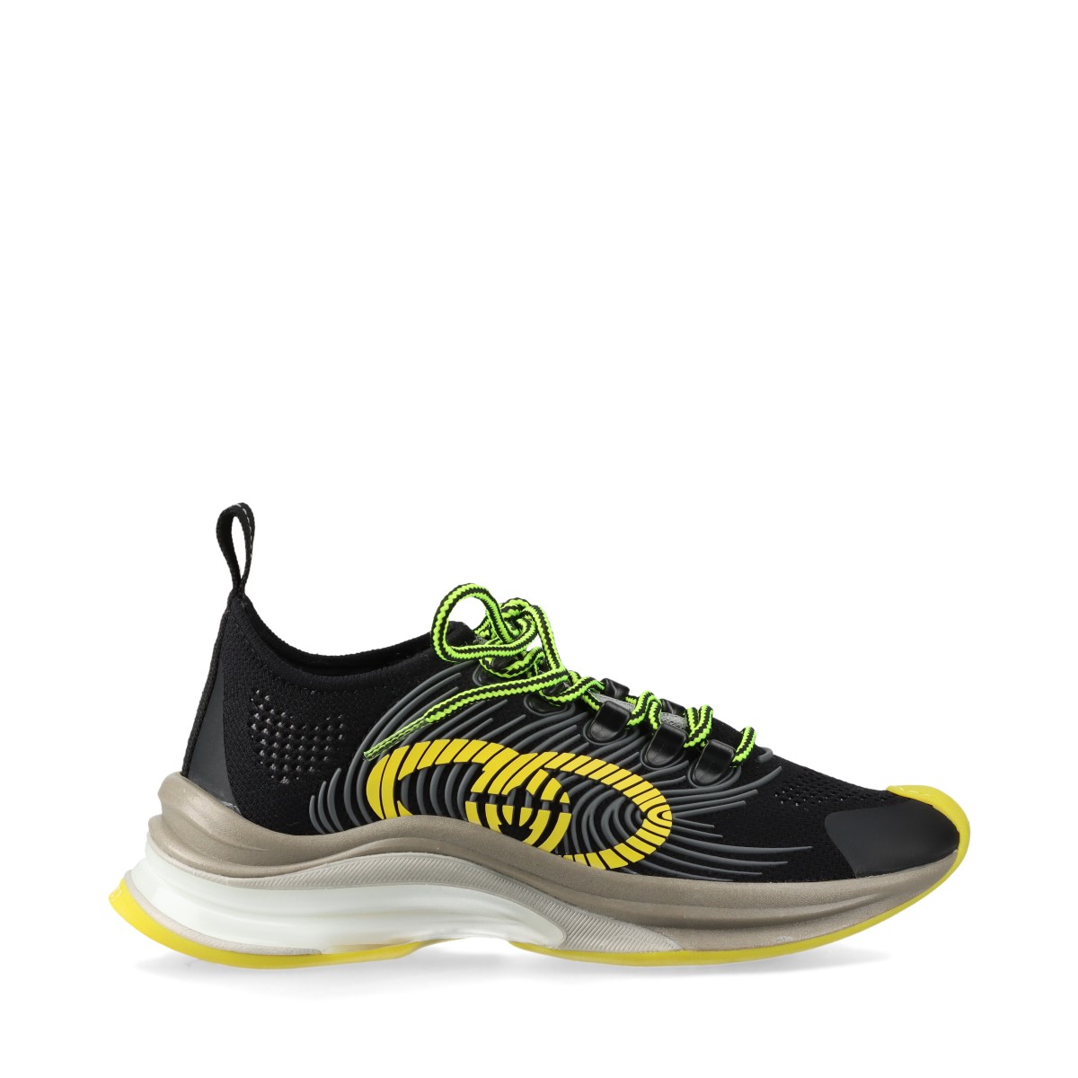 GUCCI ブラック レインシューズ gucci-black-mesh-runners-with-