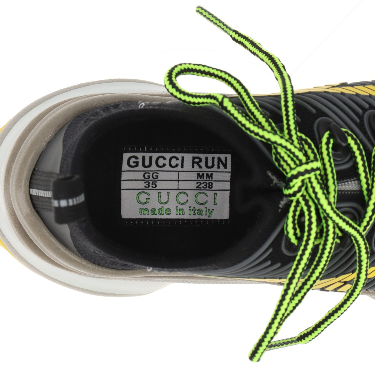 グッチ GUCCI RUN ラバー×ファブリック スニーカー 35