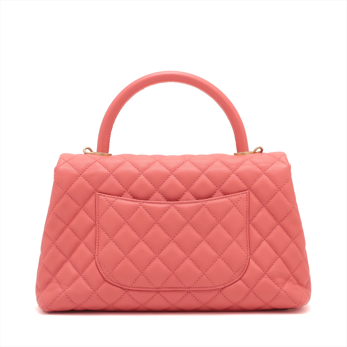 Chanel Coco handle 29 S Caviar Skin 2 Way Handbag Pink Gold