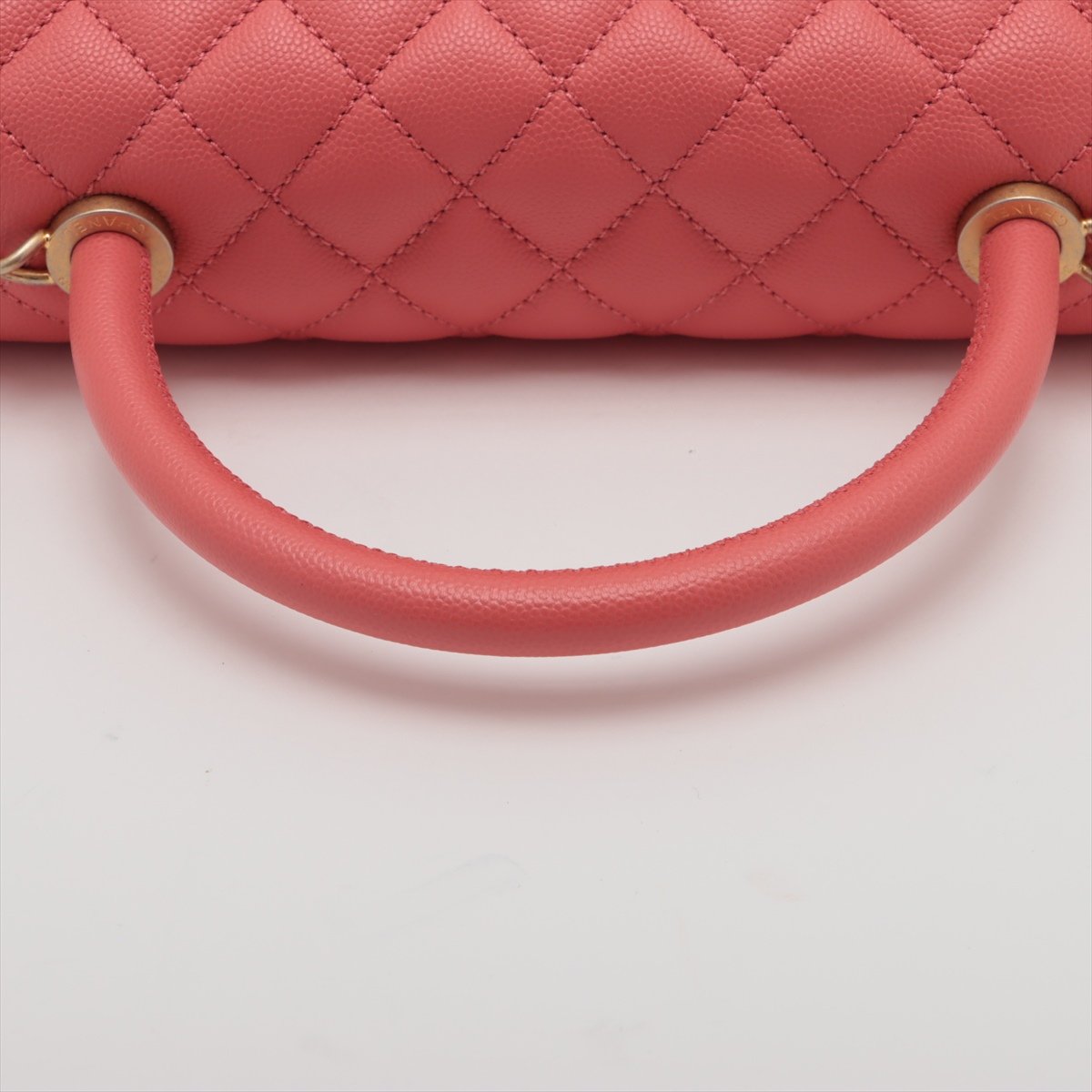 Chanel Coco handle 29 S Caviar Skin 2 Way Handbag Pink Gold