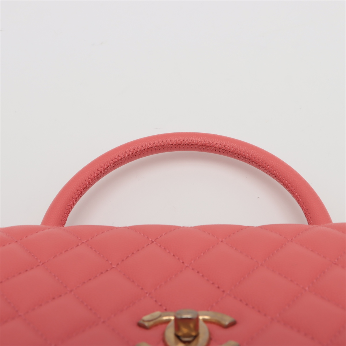 Chanel Coco handle 29 S Caviar Skin 2 Way Handbag Pink Gold