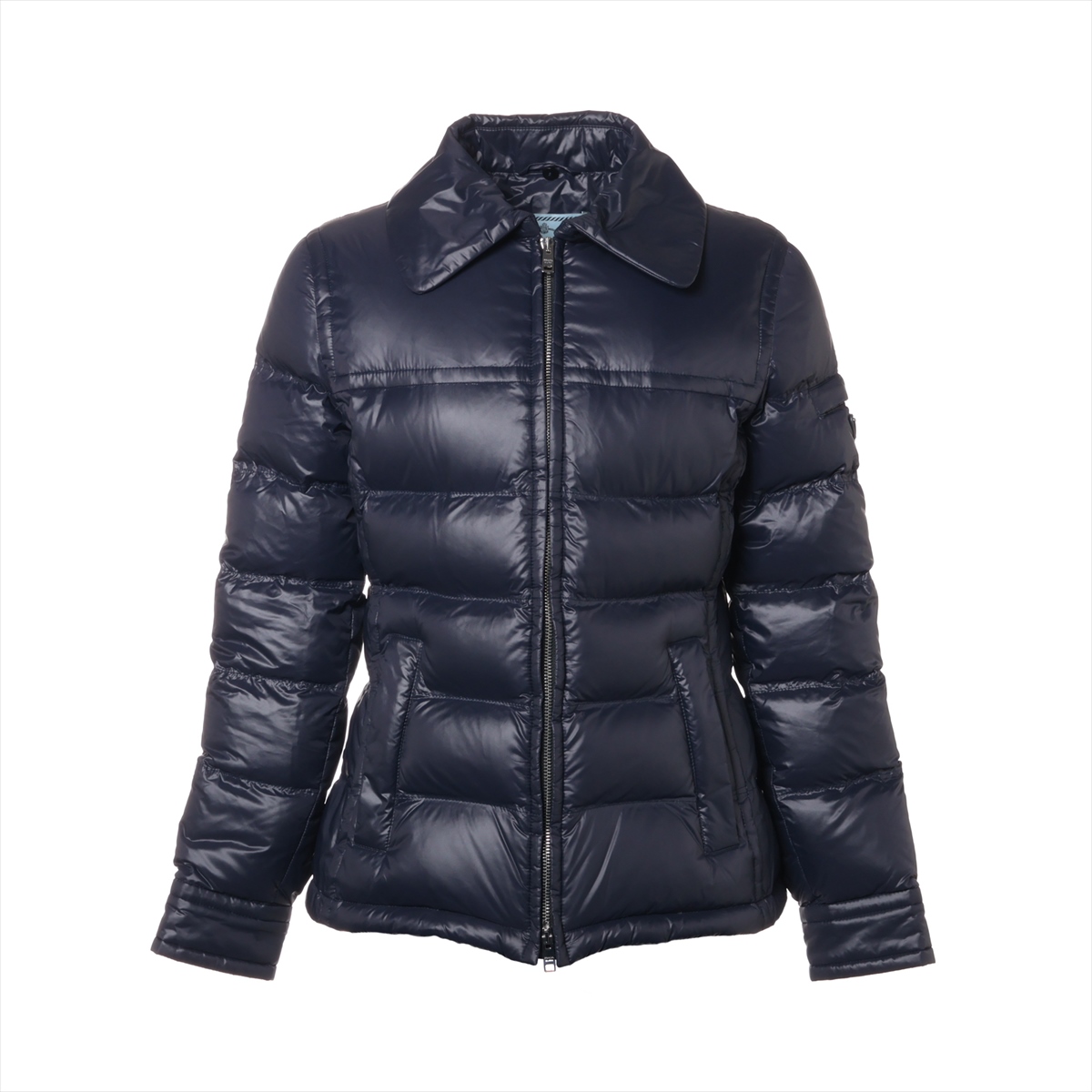 ジャケット・アウター prada triangle logo down vest navy PRADA SGJ191 DOWN VEST TRIANGLE LOGO 48 Navy SOLID COLOR
