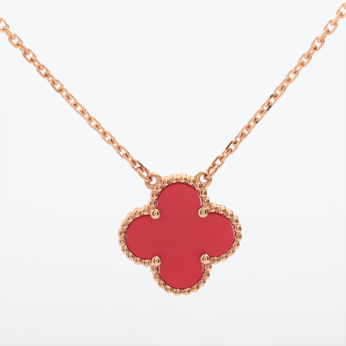 ヴァンクリーフ＆アーペルスウィートアルハンブラ カーネリアンネックレス スウィート アルハンブラ ペンダント 18K イエローゴールド