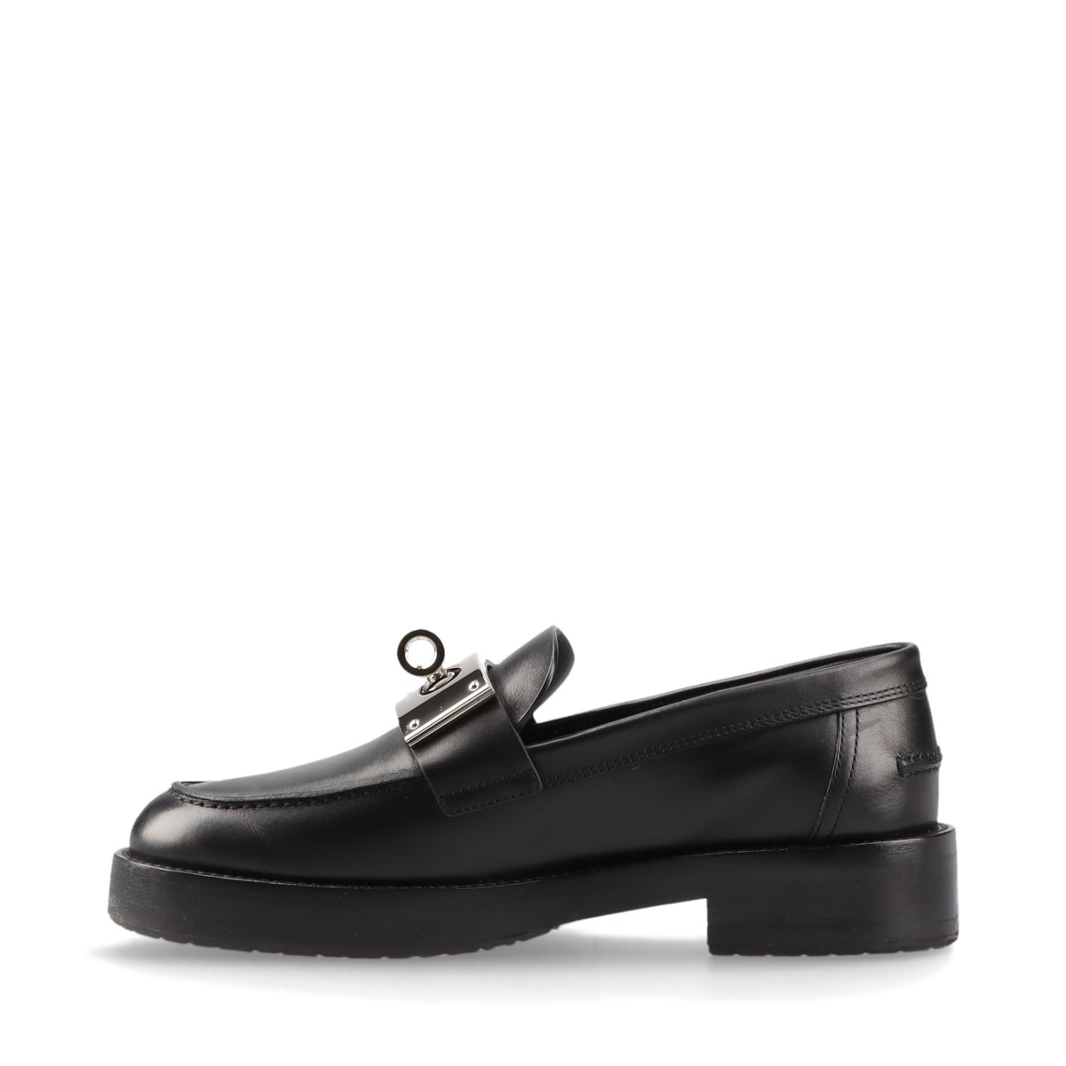 Hermès hot Leather Loafer 35.5 Ladies' Black Kelly Metal
