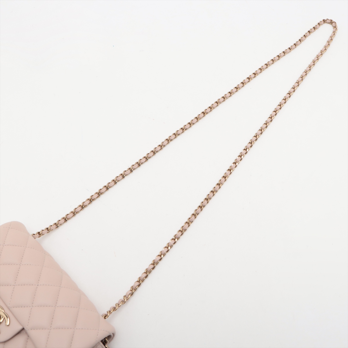 VINTAGE シャネル フラップバッグ ラムスキン ベージュ ミニ フラップ バッグ、シャイニー ラムスキン & コスチューム