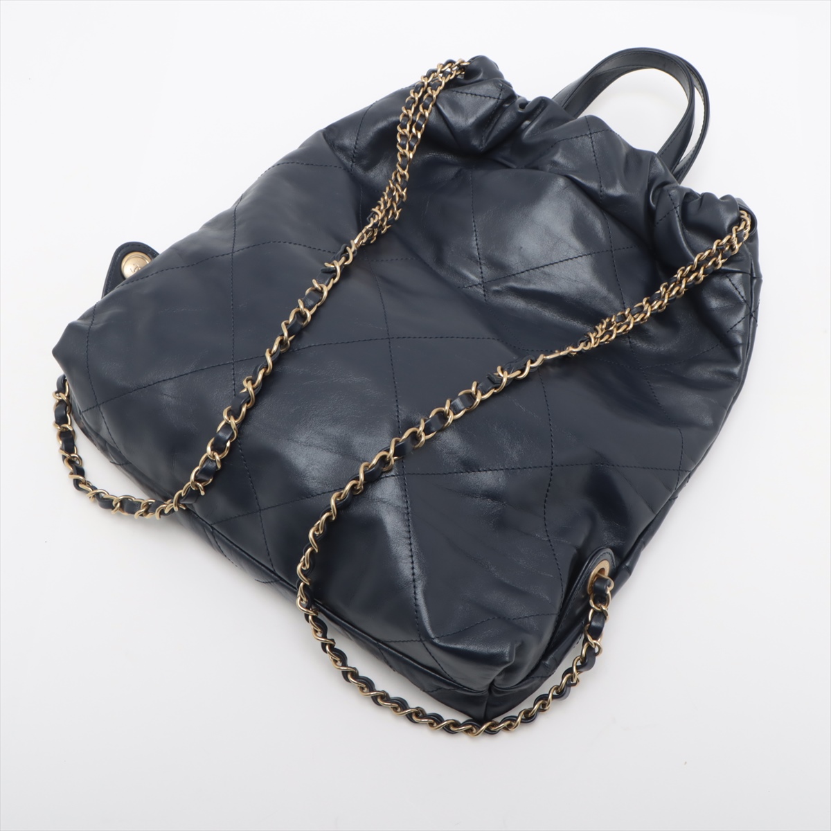 シャネル シャネル22 バックパック レザー チェーンリュック