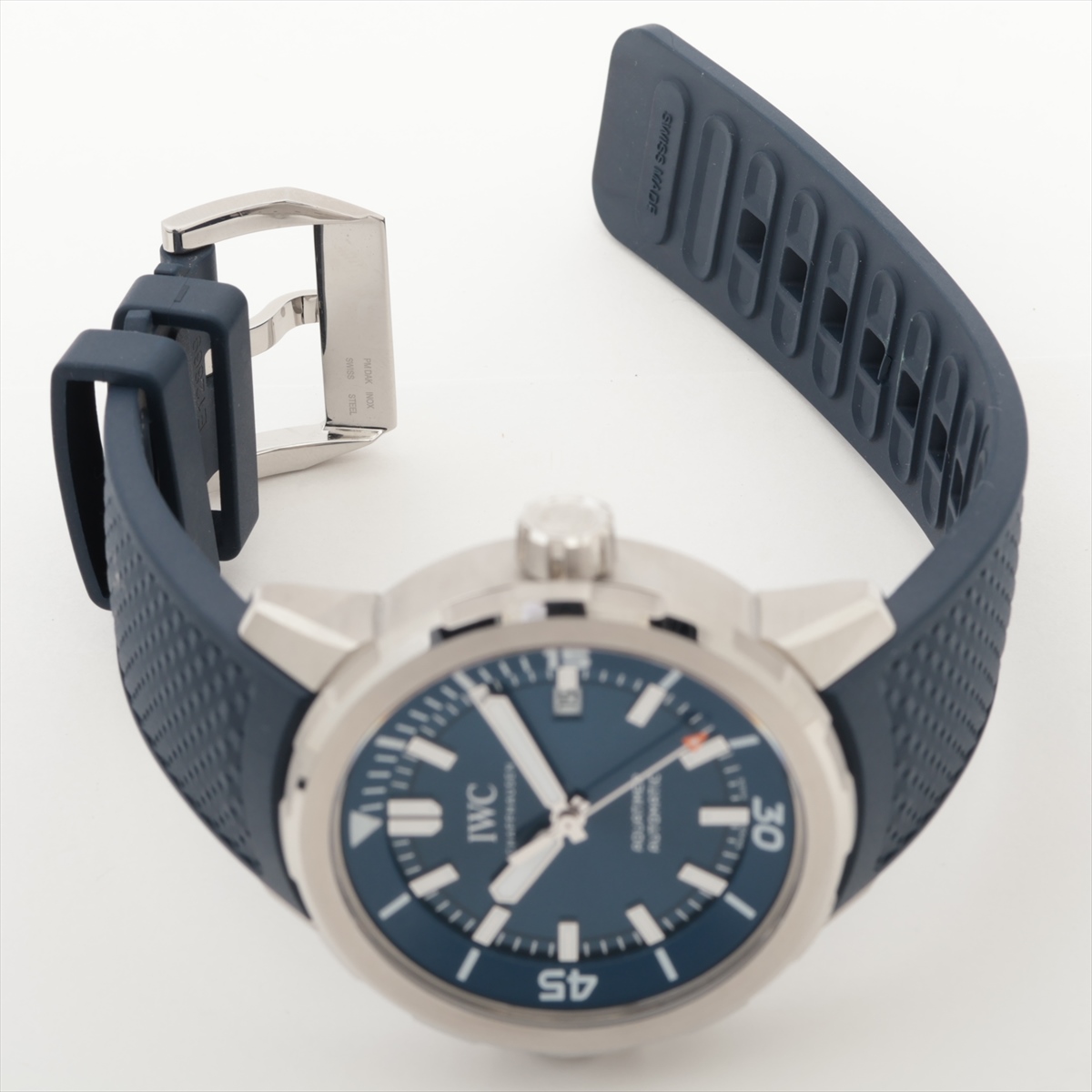 IWC アクアタイマー オートマティック IW328801 SS×ラバー AT 青文字盤  