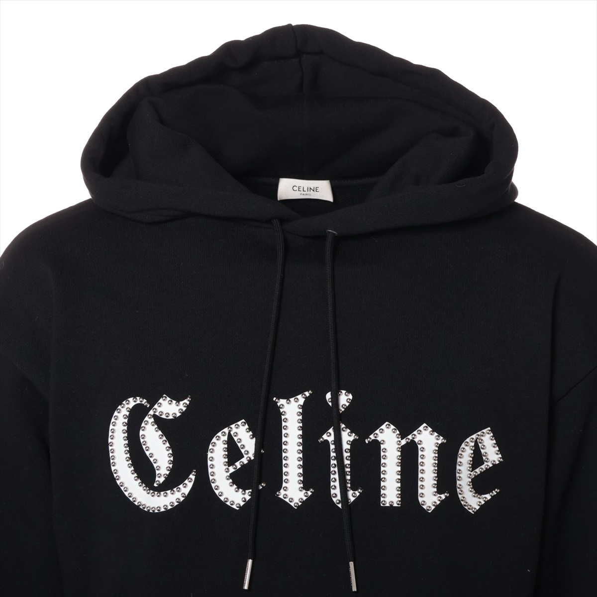 【ヴィンテージ】Rank:A☆Celine L BLACK コットン パーカー セリーヌ コットン パーカー XS メンズ ブラック 2Y700670Q