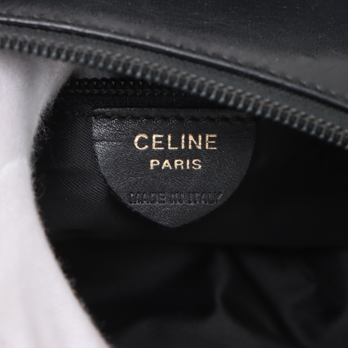 【 CELINE 】 サークルロゴ ナイロン＆レザー ハンドバッグ セリーヌ サークルロゴ ナイロン×レザー ハンドバッグ ブラック