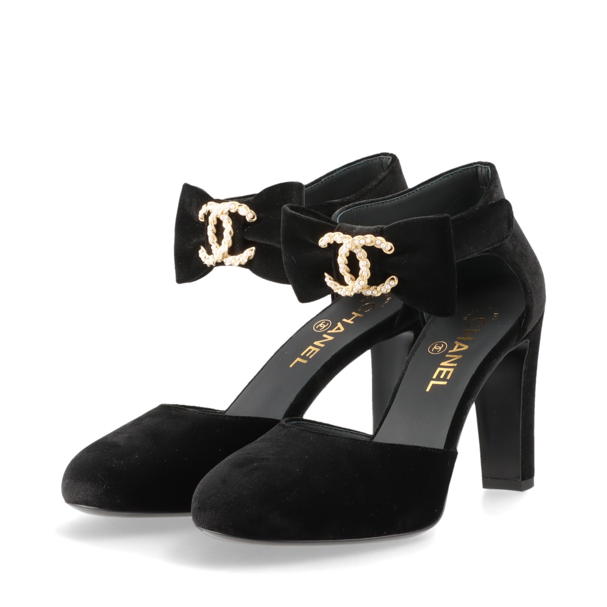CHANEL シャネル パンプス G28557 レディース38ハーフ ブラック