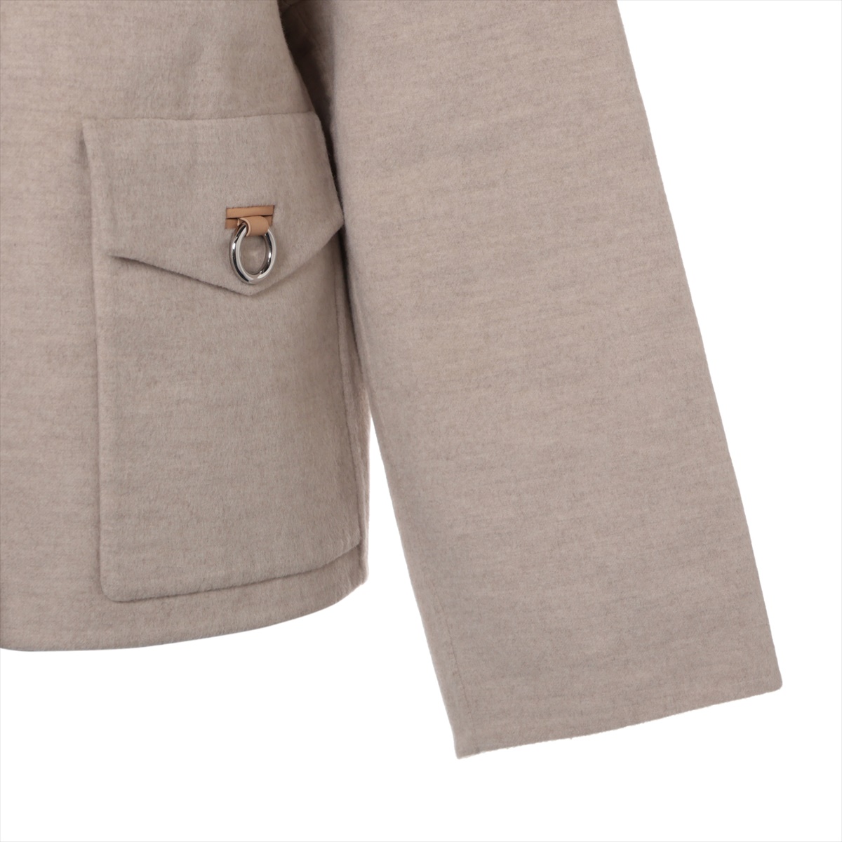エルメス 23SS カシミヤ ショートコート 34 レディース ベージュ