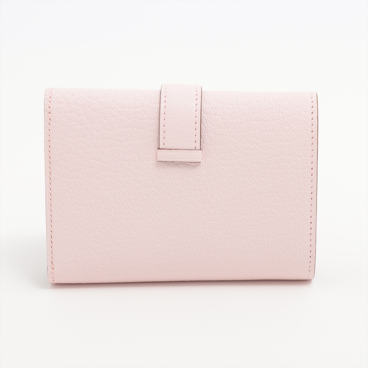 人気{HERMES} Portefeuille New H Passant Compact Rose Darling Hermès Bearn Combiné Chèvre Mysore Compact Wallet Rose