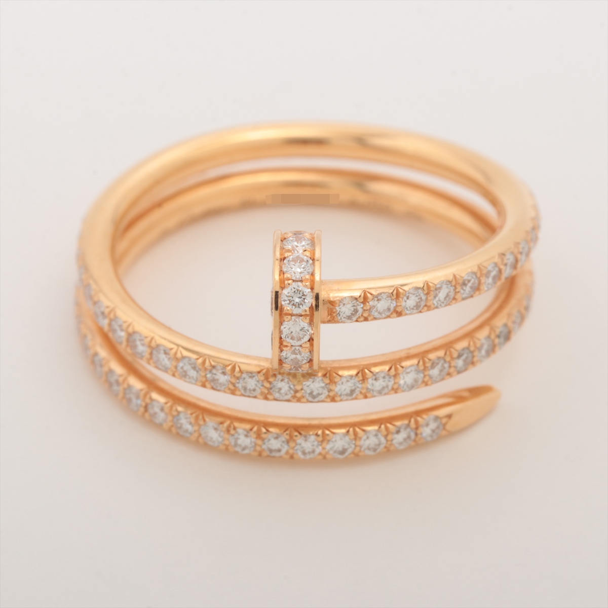 カルティエ ジュストアンクル ダイヤ リング 750(PG) 4.7g 51 歪み  