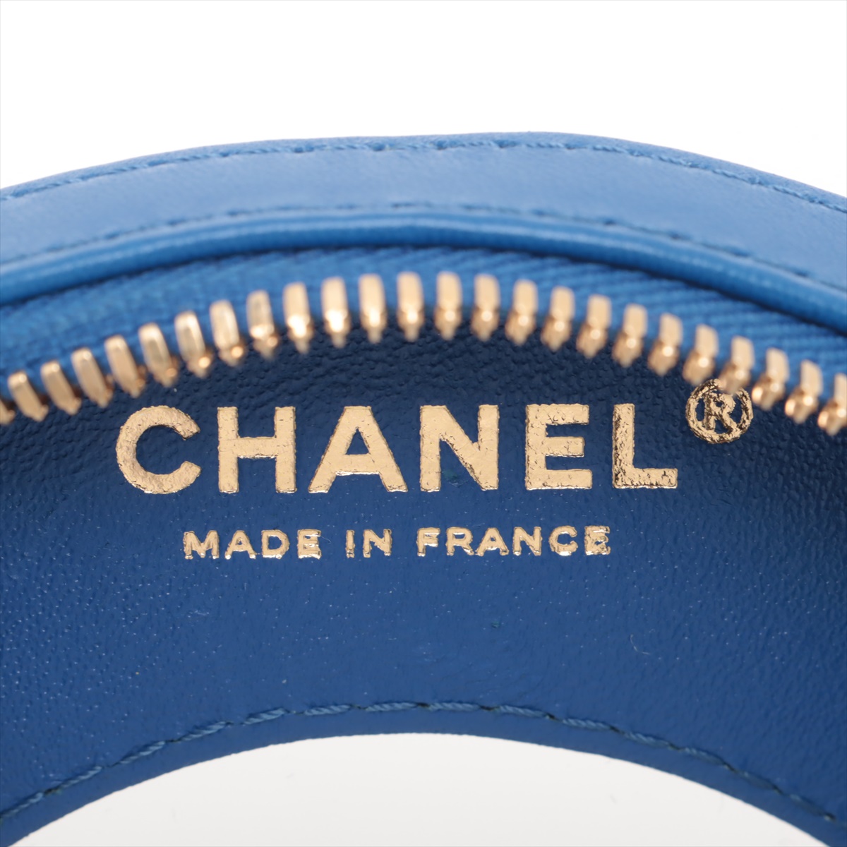 Chanel La Pausa Vinyl × Leather Chain Shoulder Bag Blue Gold