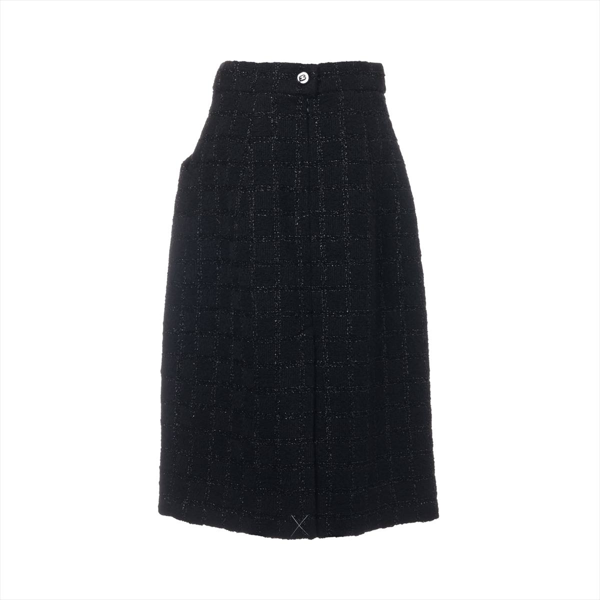 CHANEL*シャネル　ココマークボタン　フレアコットンスカート　ツイード　36 CHANEL*シャネル ココマークボタン フレアコットンスカート
