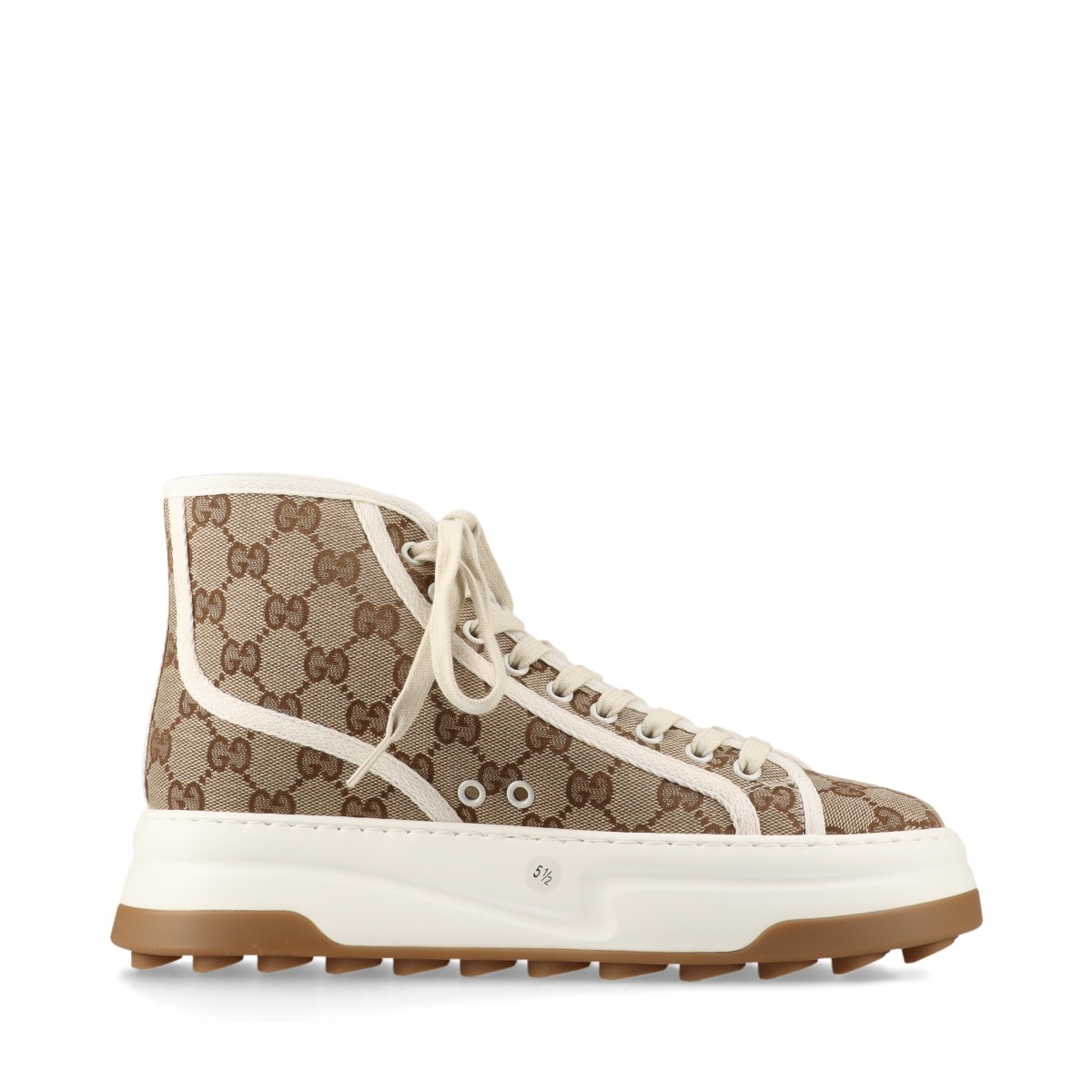 お値下げ】GUCCI レザー&キャンバス ロートップ スニーカー
