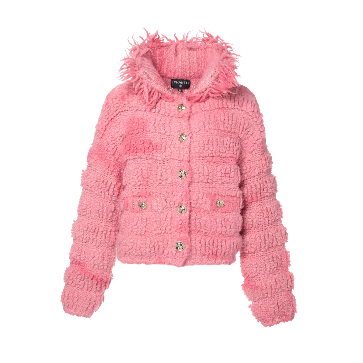 シャネル カシミヤ100％ ニット ジャケット ブルゾン ジップ