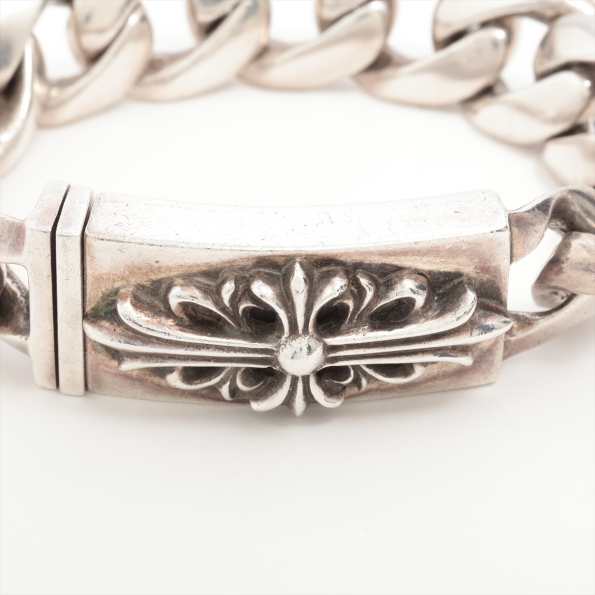 フローラルクロス IDブレスレット クリップ リング シルバー925 21号 クロムハーツ ブレスレット（Chrome Hearts）フローラルクロスID