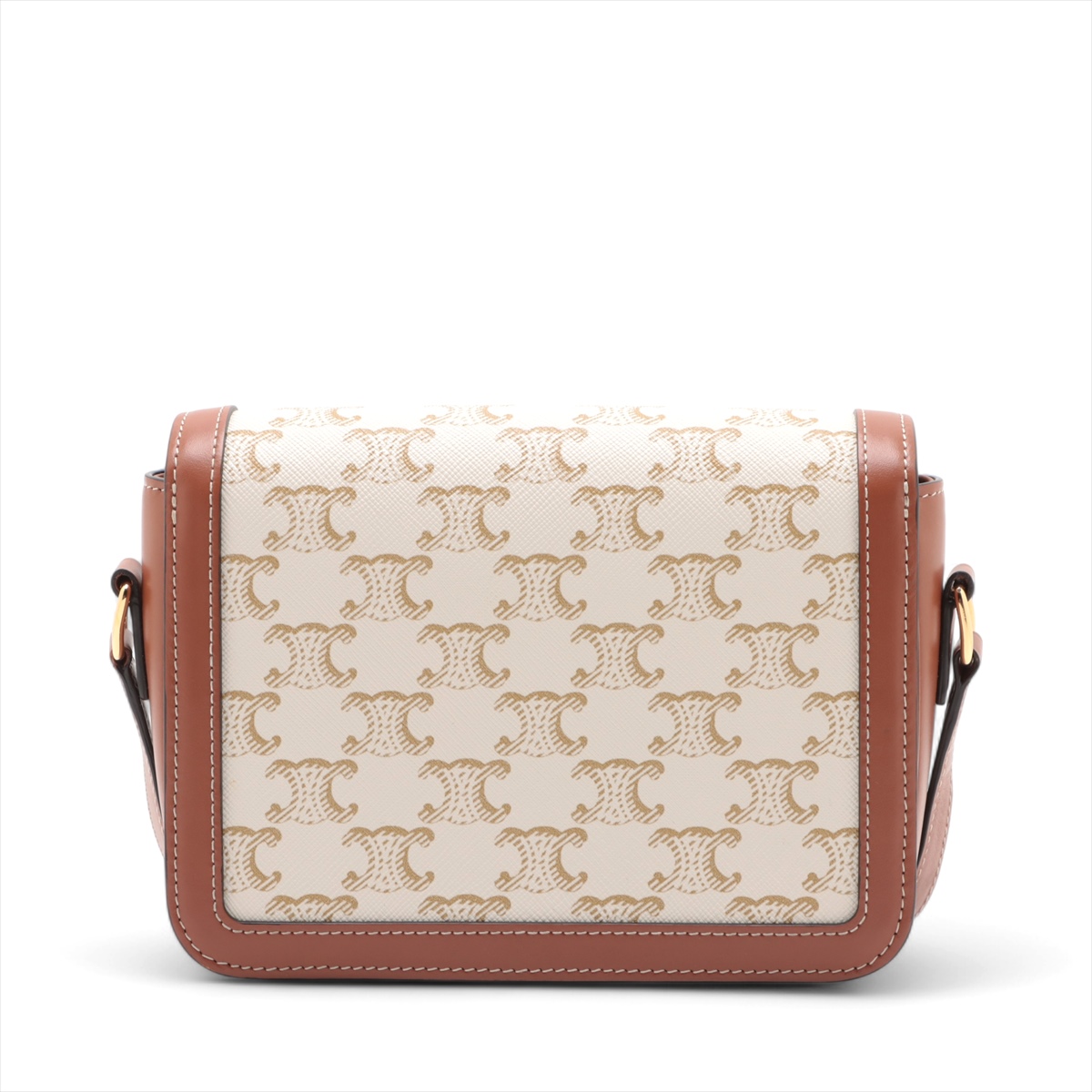 セリーヌ トリオンフ ティーン PVC×レザー ショルダーバッグ ホワイト  