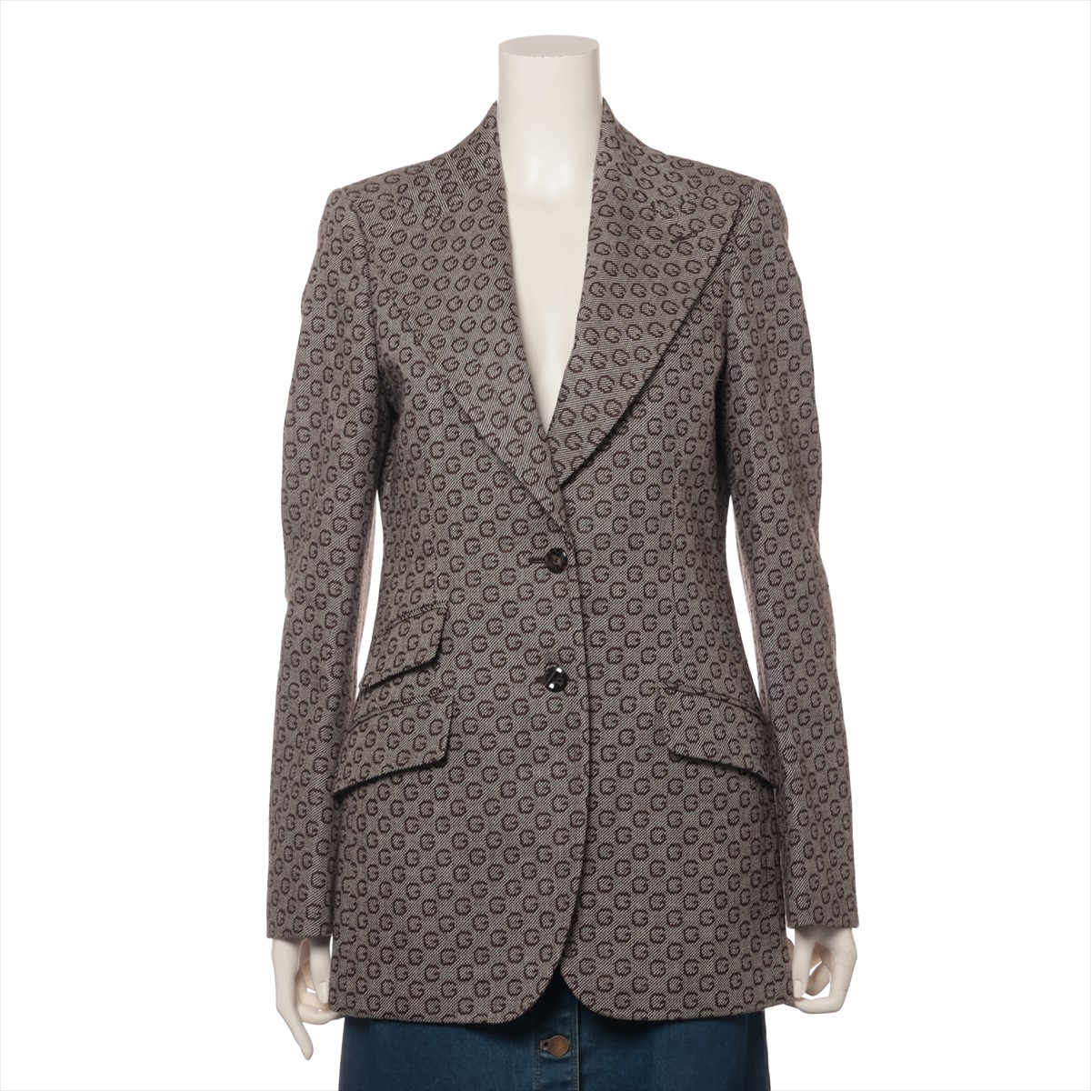 Gucci テーラードジャケット GGパターン ベージュ ウール