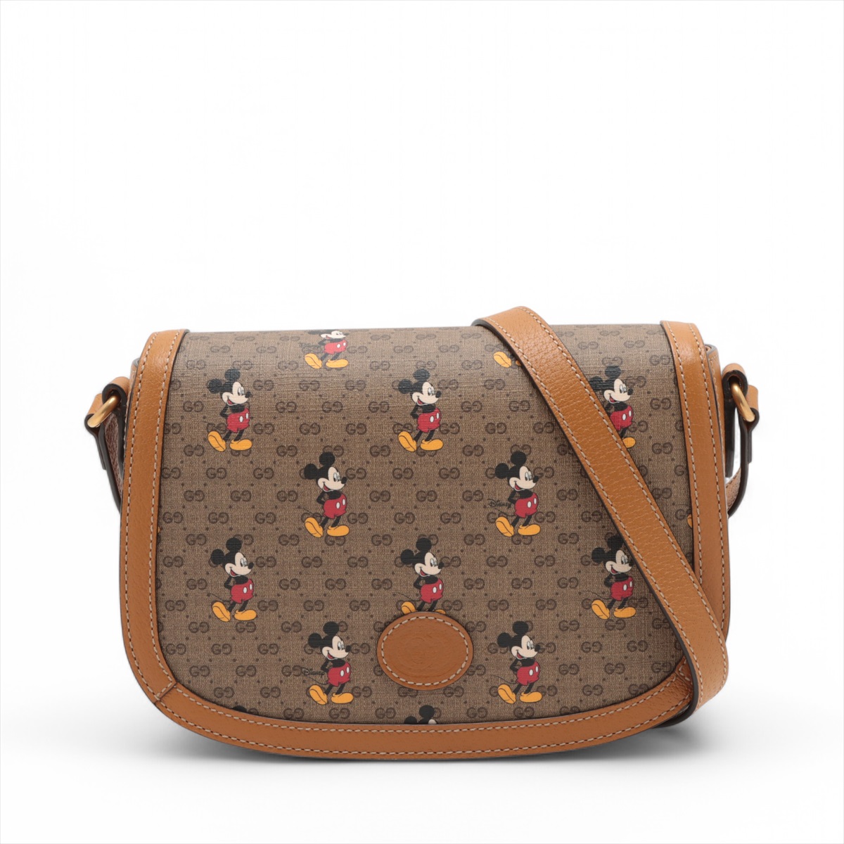 グッチ×ディズニー ミニGGスプリーム PVC×レザー ショルダーバッグ