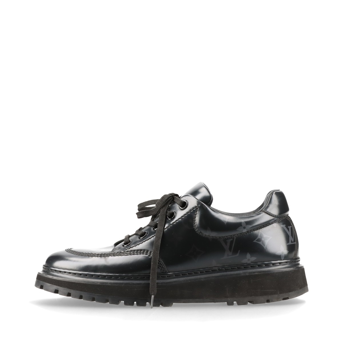 ヴィトン アベスライン 20年 レザー スニーカー 9 メンズ ブラック  