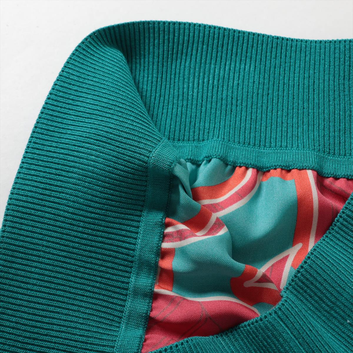 HERMES 22ss スカート シルク ブルー 40