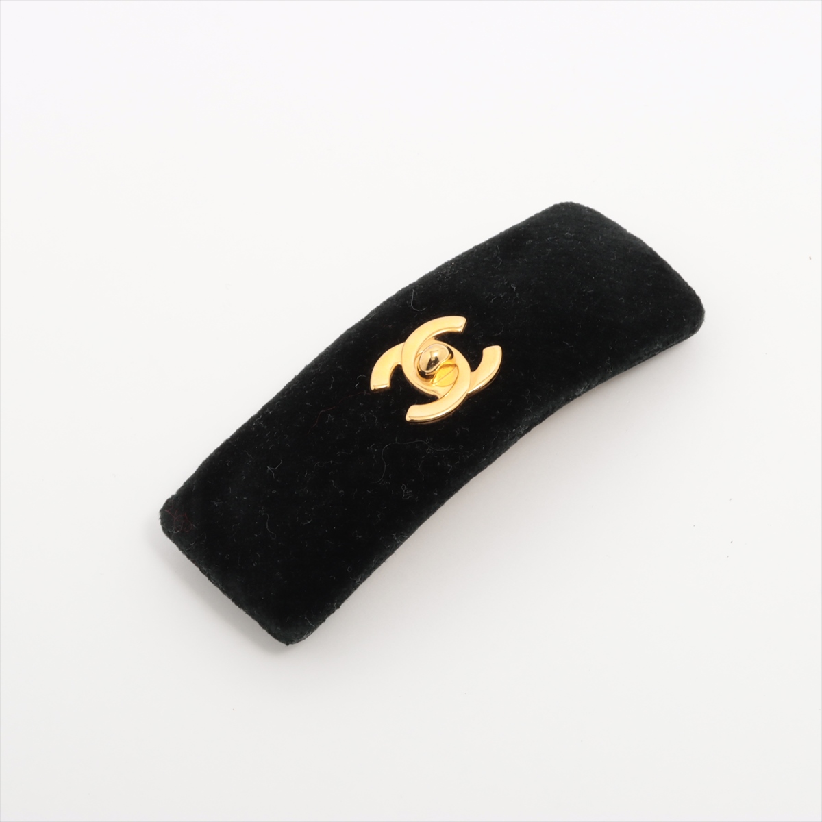 【CHANEL/シャネル】 ココマーク   バレッタ レザー/GP ブラック レディース【中古】【真子質店】【GD】【Txx】 CHANEL/シャネル】 ココマーク バレッタ レザー/GP ブラック