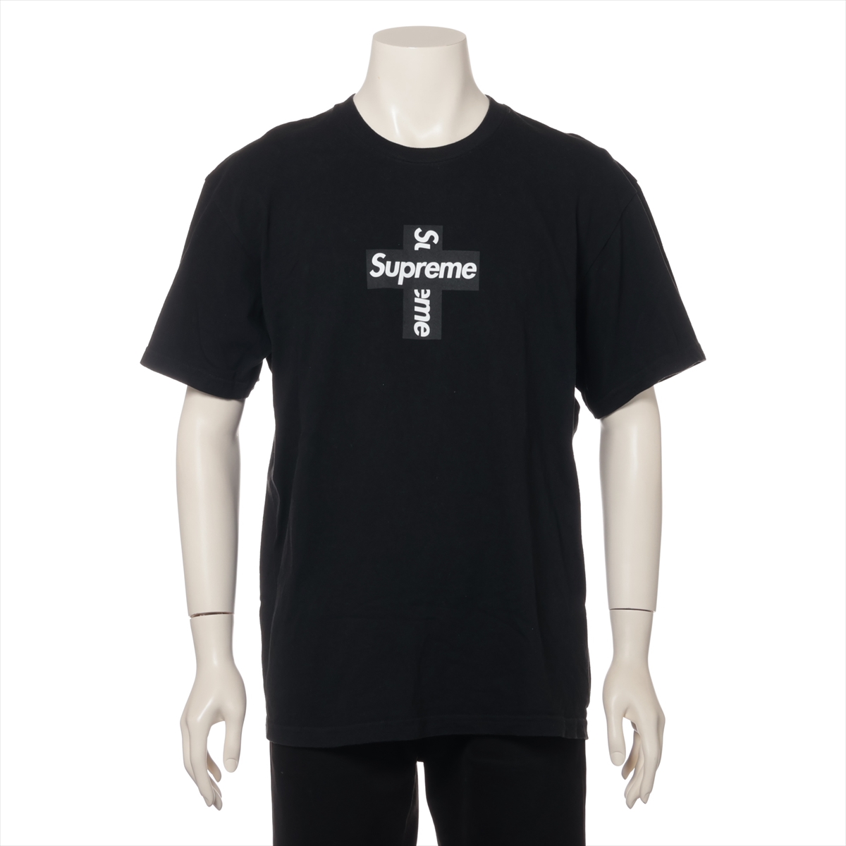 シュプリーム コットン Tシャツ M メンズ ブラック 軽度の毛羽立ち有  